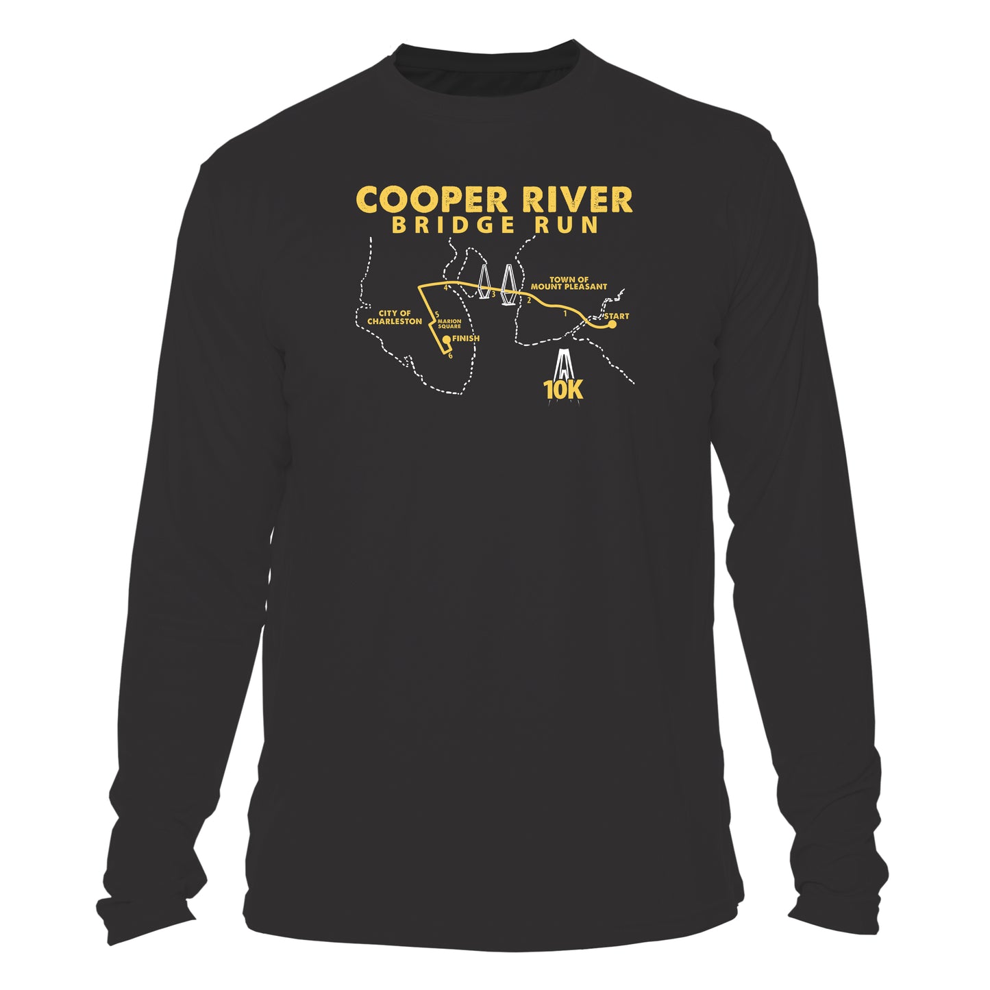 Charcoal Long Sleeve Yellow Map